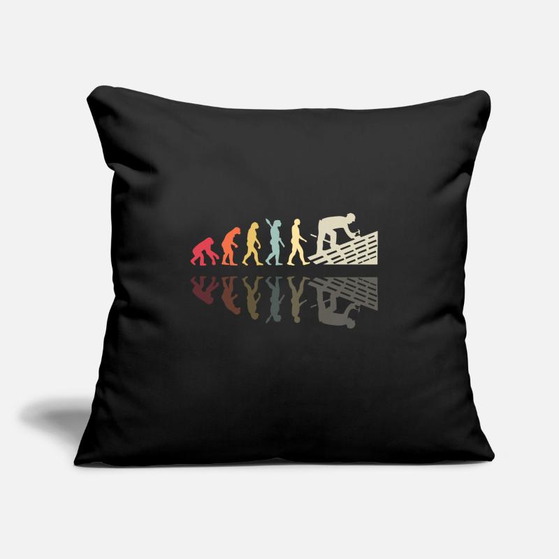 Couvreur Human Evolution Retro Vintage Construction Coussin et housse de 45 x 45 cm