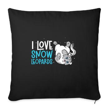 Schneeleopard - Sofakissen mit Füllung 45 x 45 cm - Schwarz - Vorne