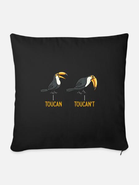 Tukan Vogel Regenwald - Sofakissen mit Füllung 45 x 45 cm - Schwarz