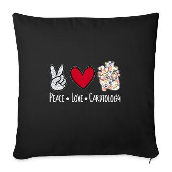 Kardiologie Krankenschwester Kardiologe - Sofakissen mit Füllung 45 x 45 cm - Schwarz - Vorne
