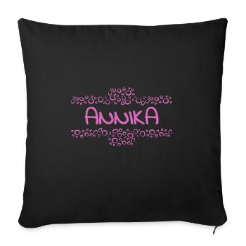 First name Annika - Sofa pillow with filling 45cm x 45cm - black - Front