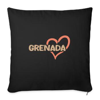 Gift for Grenada - Sofa pillow with filling 45cm x 45cm - black - Front