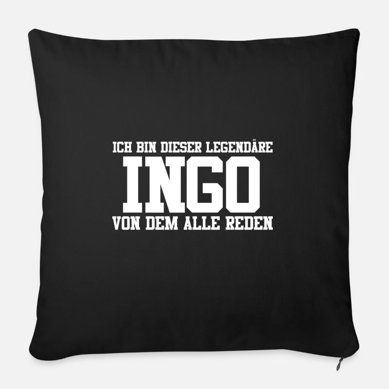 Ingo Name Design - Sofakissen mit Füllung 45 x 45 cm - Schwarz
