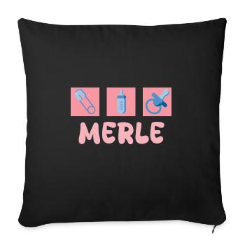 Pacifier Merle - Sofa pillow with filling 45cm x 45cm - black - Front