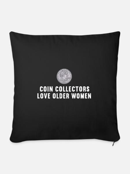 Numismatik Münzsammeln Geschenk - Sofakissen mit Füllung 45 x 45 cm - Schwarz