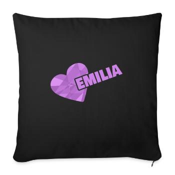 Emilia - Coussin et housse de 45 x 45 cm - noir - Devant