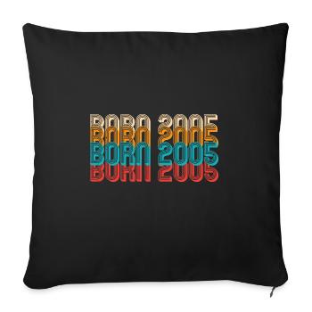 BORN 2005 - Sofa pillow with filling 45cm x 45cm - black - Front