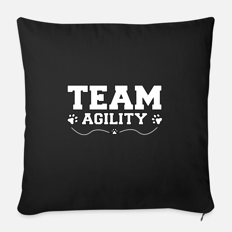 Team Agility Pfode Hunde Training Züchter Geschenk - Sofakissen mit Füllung 45 x 45 cm - Schwarz