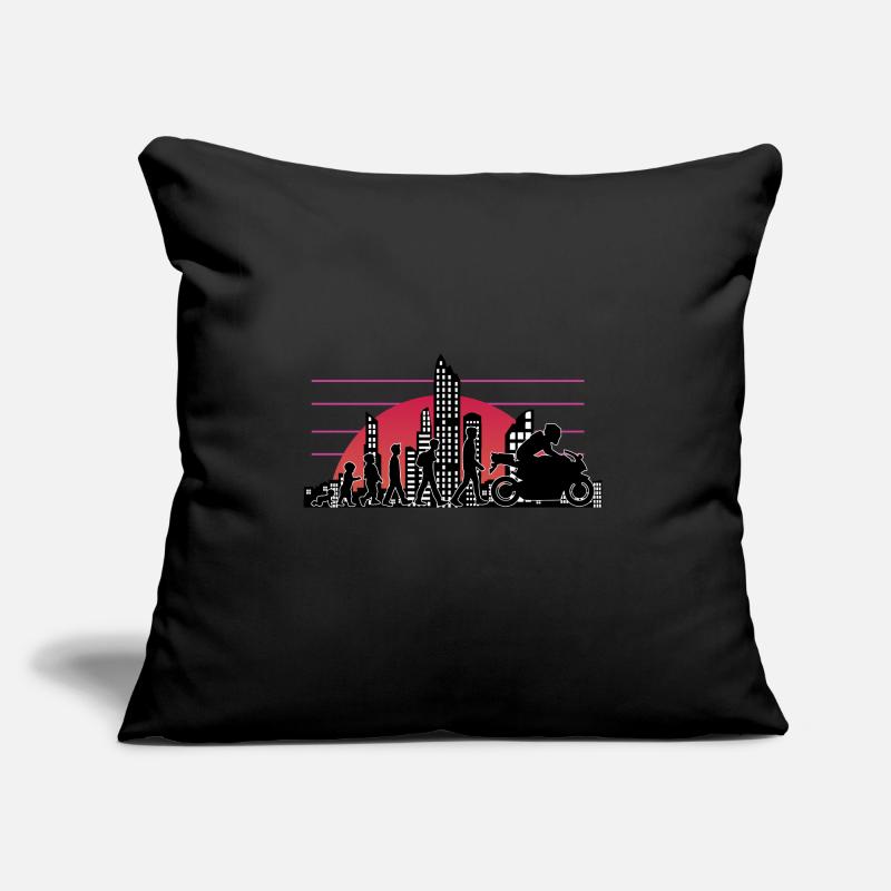 Motorcycle Evolution Vintage 80s Retro Biker Sofa pillow with filling 45cm x 45cm