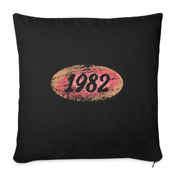 1982 - Sofakissen mit Füllung 45 x 45 cm - Schwarz - Vorne