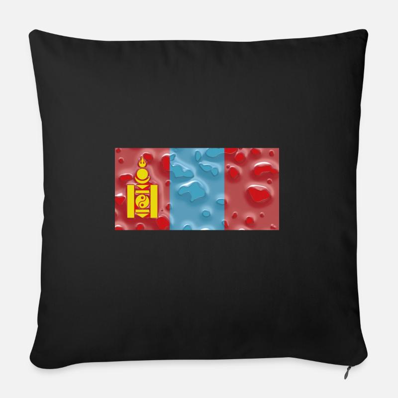 Mongolei - Sofakissen mit Füllung 45 x 45 cm - Schwarz