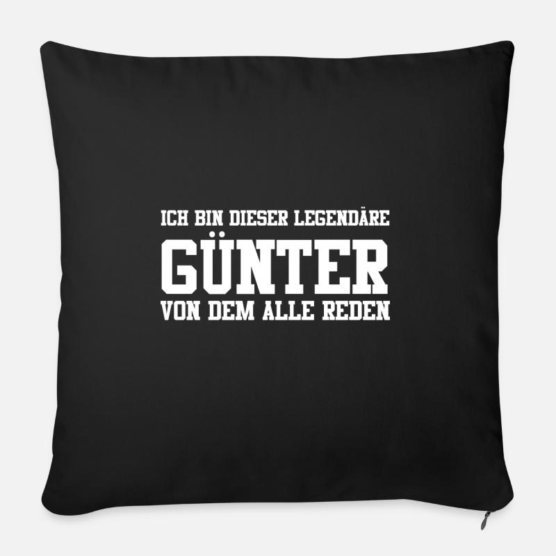 Günter Name Design - Sofakissen mit Füllung 45 x 45 cm - Schwarz