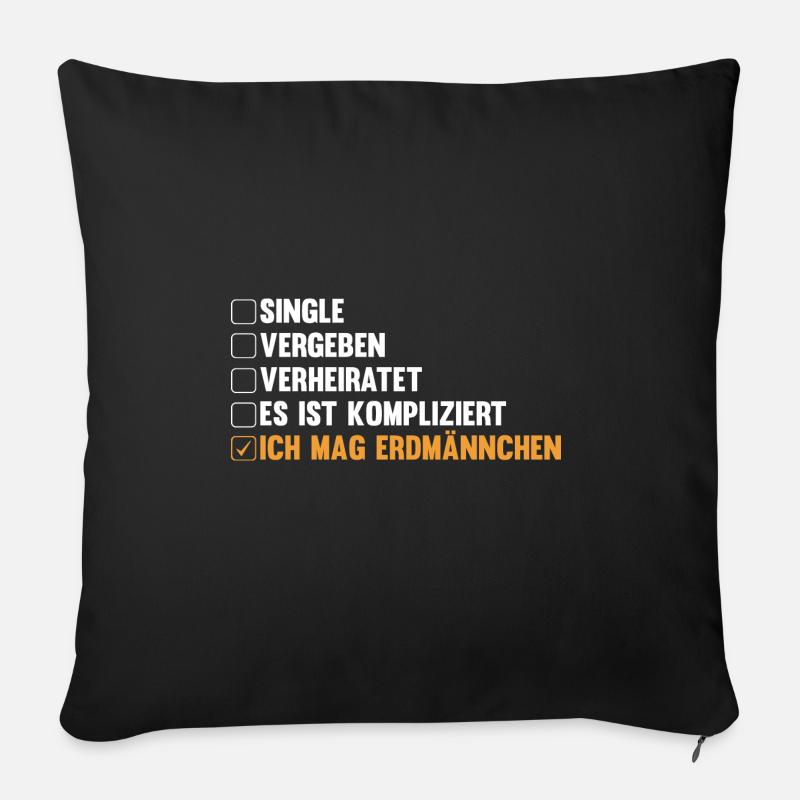 Erdmännchen - Sofakissen mit Füllung 45 x 45 cm - Schwarz