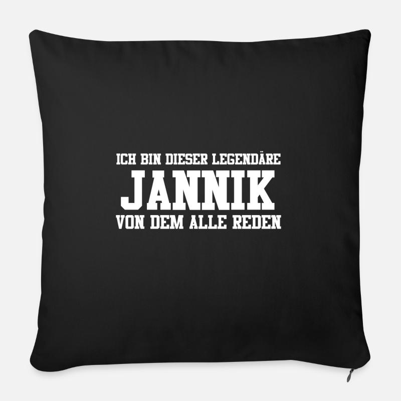 Jannik Name Design - Sofakissen mit Füllung 45 x 45 cm - Schwarz
