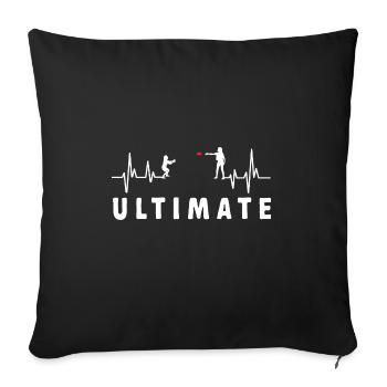 Disque de lancer de frisbee ultime - Coussin et housse de 45 x 45 cm - noir - Devant