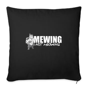 Drôle Chat Meme Miaulant Pas Miaulement Mâchoire - Coussin et housse de 45 x 45 cm - noir - Devant