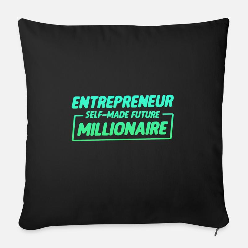 Entrepreneur Self-Made Future Millionaire 2 - Sofakissen mit Füllung 45 x 45 cm - Schwarz