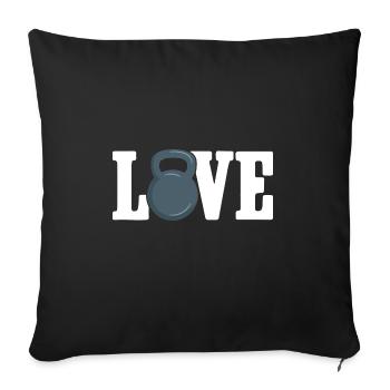 Kettlebell Workout Fitness Training - Sofa pillow with filling 45cm x 45cm - black - Front