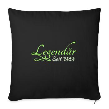 1989 - Sofa pillow with filling 45cm x 45cm - black - Front