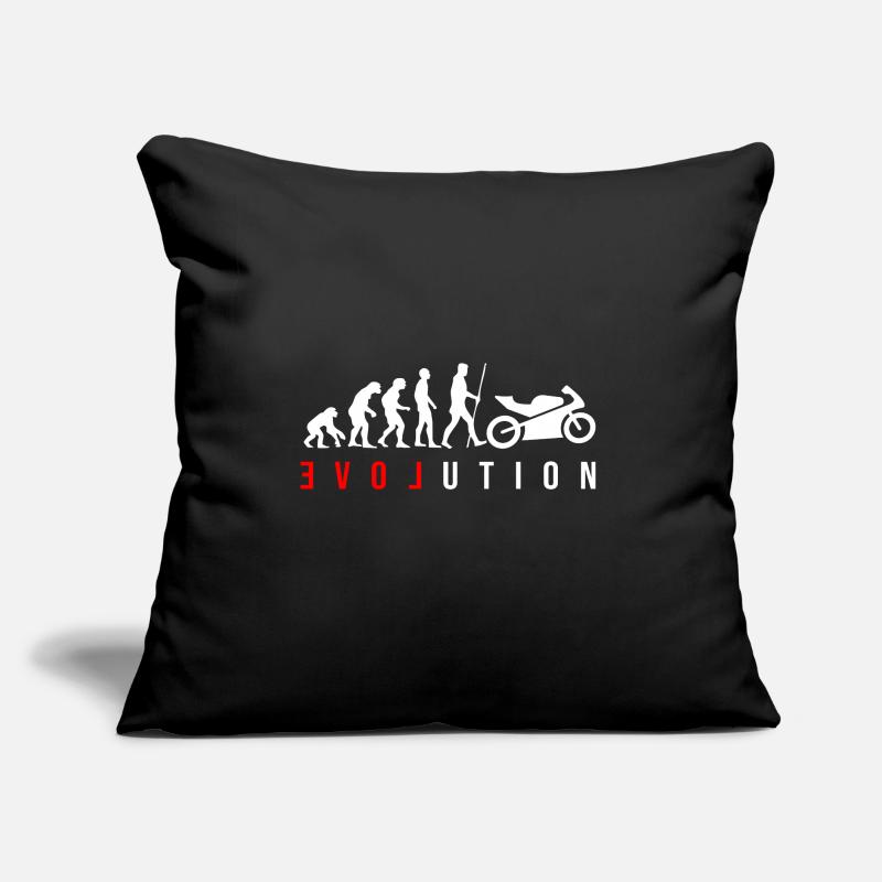 L’évolution de l’humanité est la moto Coussin et housse de 45 x 45 cm