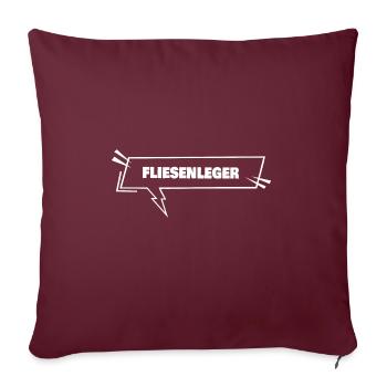 Cadeau pour carreleurs - Coussin et housse de 45 x 45 cm - bordeaux - Devant