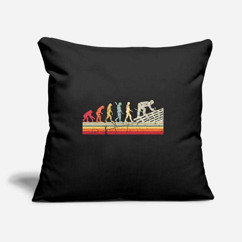 Couvreur Human Evolution Retro Vintage Construction Coussin et housse de 45 x 45 cm