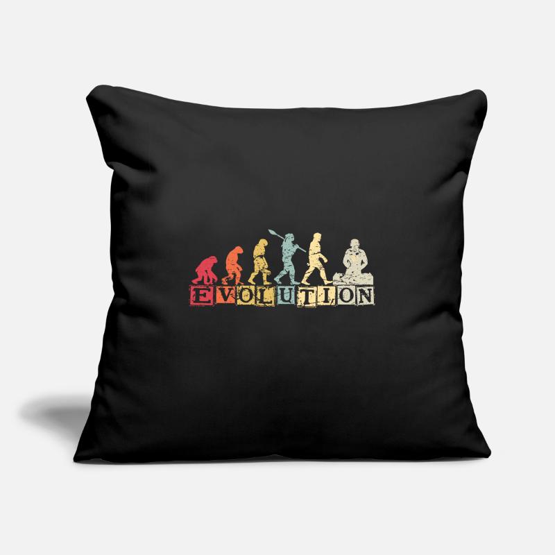 Evolution de l’homme DJ Techno Vinyle Rétro Vintage Coussin et housse de 45 x 45 cm