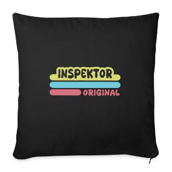 Gift for Inspector - Sofa pillow with filling 45cm x 45cm - black - Front