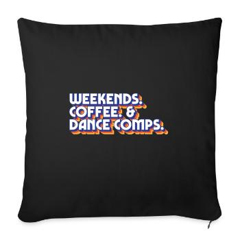 Week-ends Café Et Danse Comps Danse Maman Danseuse - Coussin et housse de 45 x 45 cm - noir - Devant