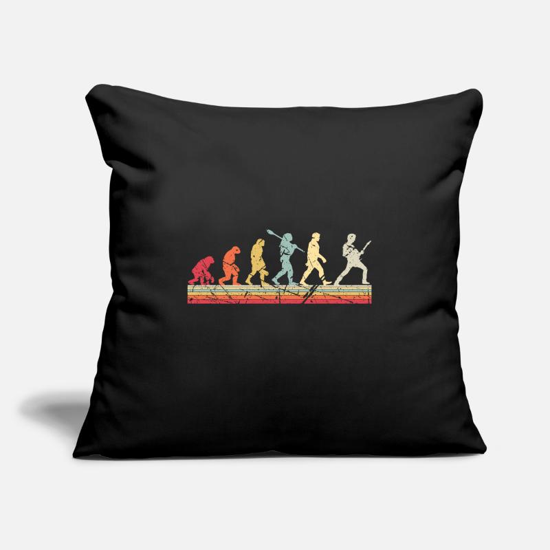 Human Evolution Guitar Band Retro Vintage Coussin et housse de 45 x 45 cm