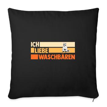 Tiermotiv Waschbär - Sofakissen mit Füllung 45 x 45 cm - Schwarz - Vorne