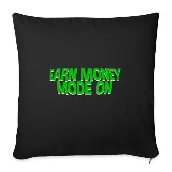 Mode Gagner de l’argent activé - Coussin et housse de 45 x 45 cm - noir - Devant