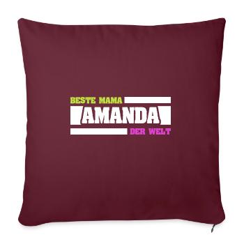 Mutter Amanda - Sofakissen mit Füllung 45 x 45 cm - Burgunderrot - Vorne