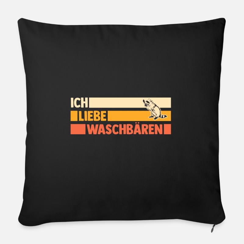 Waschbär - Sofakissen mit Füllung 45 x 45 cm - Schwarz