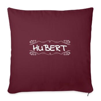 Hubert as a name - Sofa pillow with filling 45cm x 45cm - burgundy - Front
