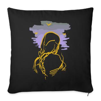 witch - Sofa pillow with filling 45cm x 45cm - black - Front