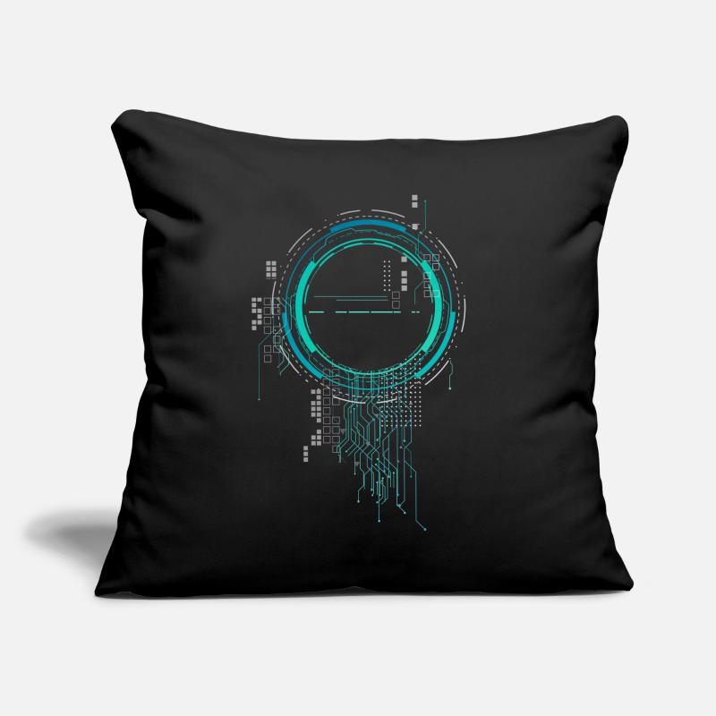 cpu pc nerd vaisseau spatial sci-fi carte mère lol cod Coussin et housse de 45 x 45 cm