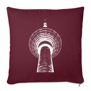 Berlin TV Tower light drawing - Sofa pillow with filling 45cm x 45cm - burgundy - Front