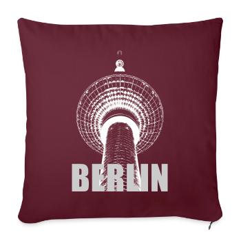 Berlin TV Tower - Sofa pillow with filling 45cm x 45cm - burgundy - Front
