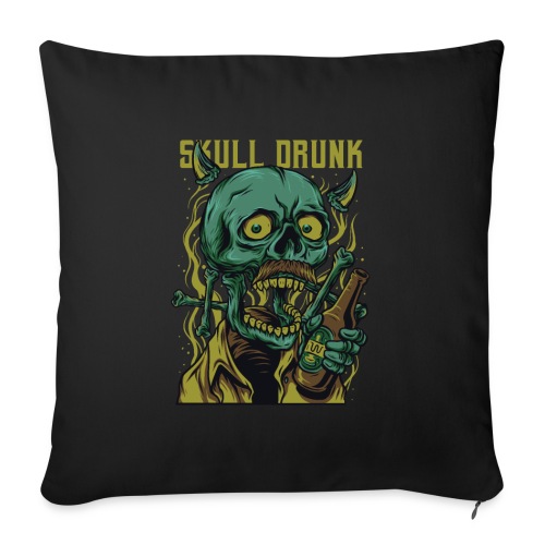 drunk skull - Poduszka na kanapę z wkładem 45 x 45 cm