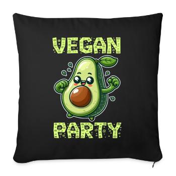 Fête végétalienne de l’avocat - Coussin et housse de 45 x 45 cm - noir - Devant