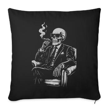 Noir Skelett im Smoking-Anzug - Sofakissen mit Füllung 45 x 45 cm - Schwarz - Vorne