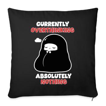 Overthinking Nothing Manga Chibi Humour - Coussin et housse de 45 x 45 cm - noir - Devant