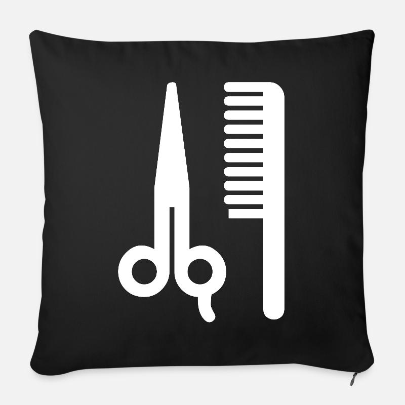 coiffeur - Coussin et housse de 45 x 45 cm - noir