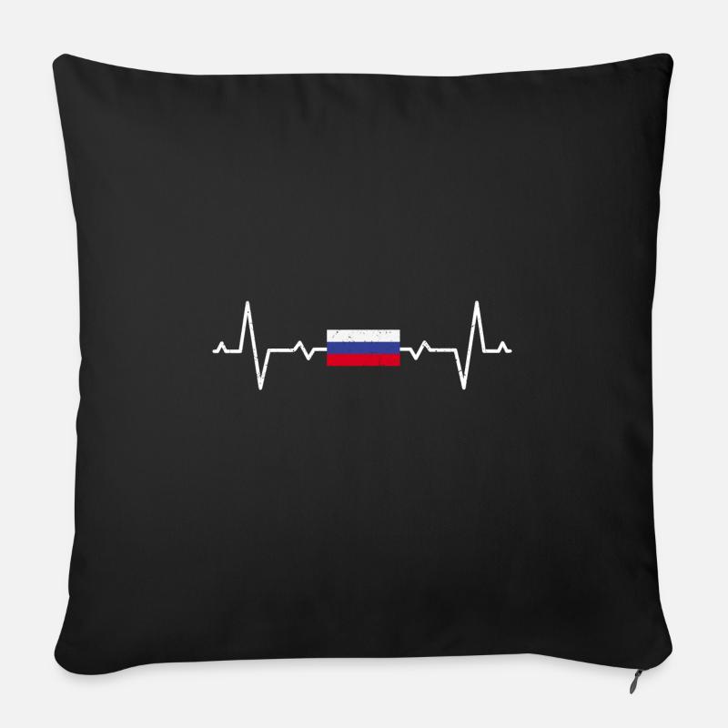 Russland - Sofakissen mit Füllung 45 x 45 cm - Schwarz