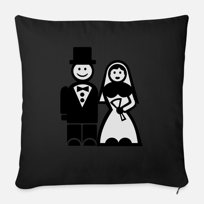 Hochzeit - Sofakissen mit Füllung 45 x 45 cm - Schwarz