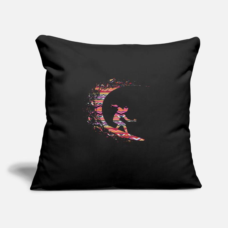 Abstract surfer wave Sofa pillow with filling 45cm x 45cm