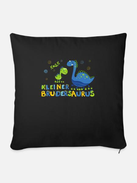 Dinosaurier kleiner Brudersaurus Kleiner Bruder - Sofakissen mit Füllung 45 x 45 cm - Schwarz