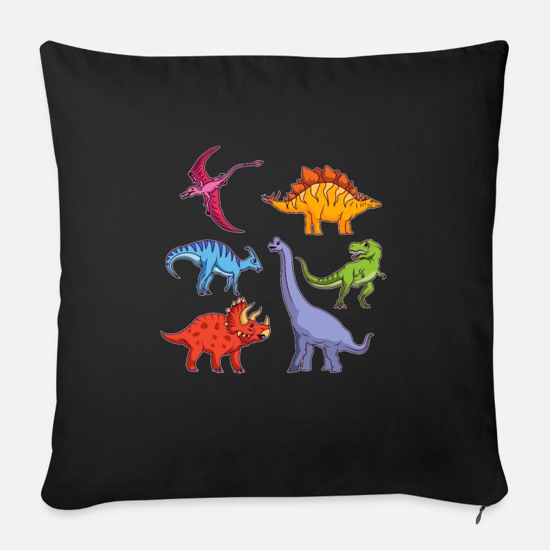 Stegosaurus Dino Dinosaurier Urzeit Geschenk - Sofakissen mit Füllung 45 x 45 cm - Schwarz