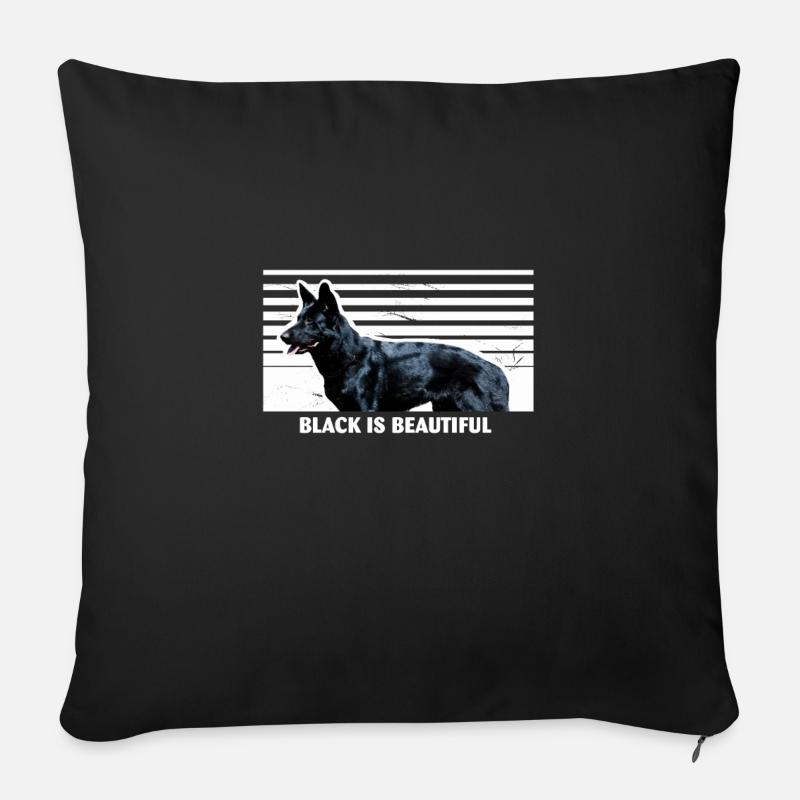 Schwarzer Schäferhund - Sofakissen mit Füllung 45 x 45 cm - Schwarz
